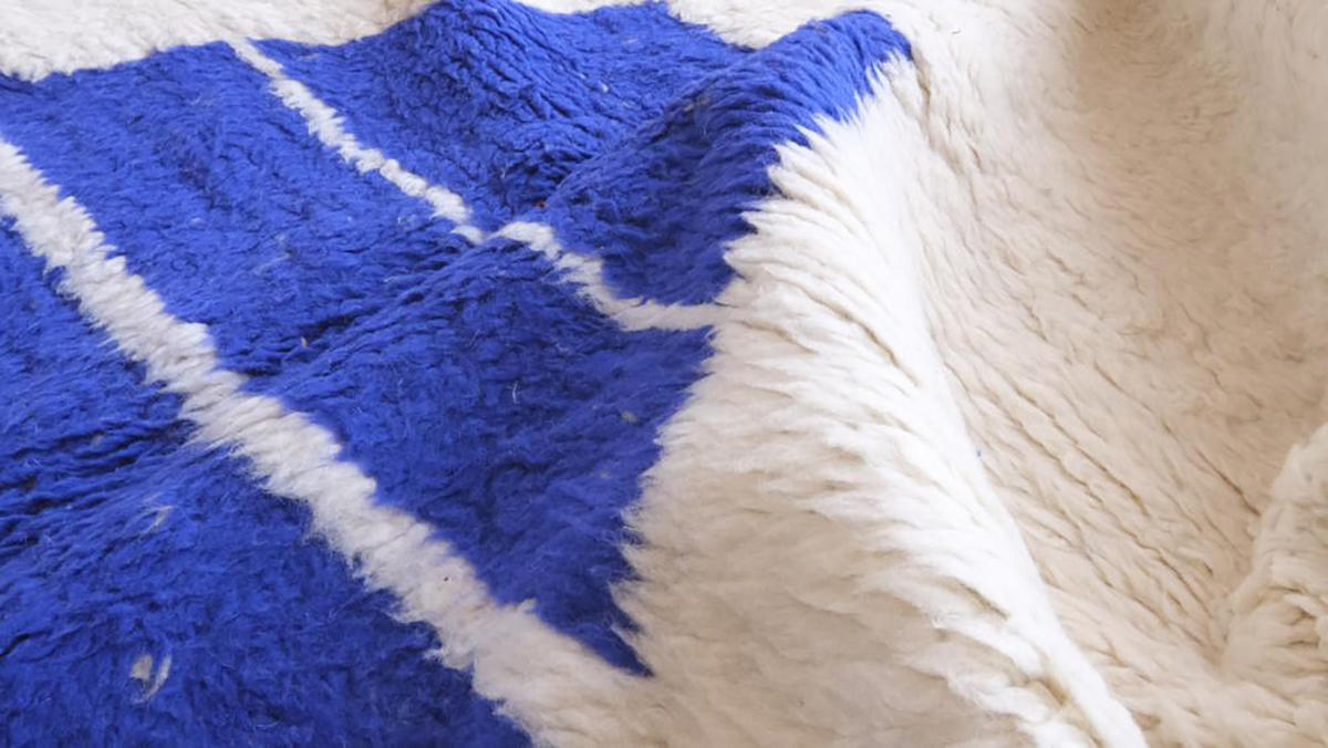 BERBERTEPPICH aus reiner Wolle 220x 279 cm - Blau, Naturmaterialien (220/279cm) - AFK Living