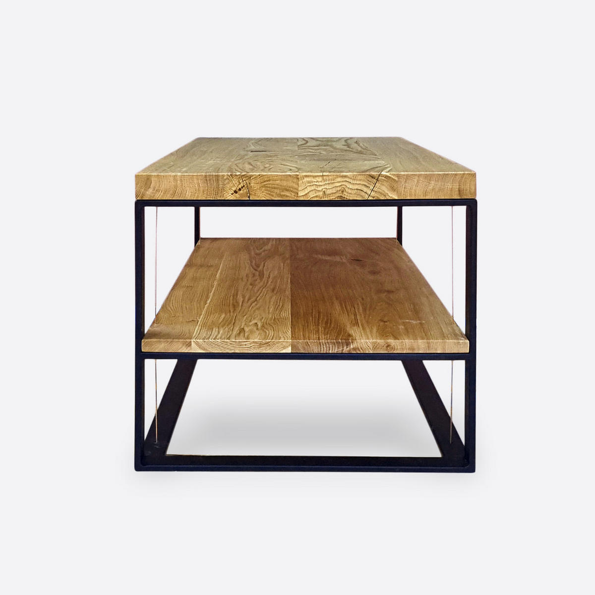 WOHNZIMMERTISCH Industrie Optik aus Massivholz fürs Wohnzimmer IBSEN - Eichefarben, Holz (50/100/45cm) - Rawood Furniture