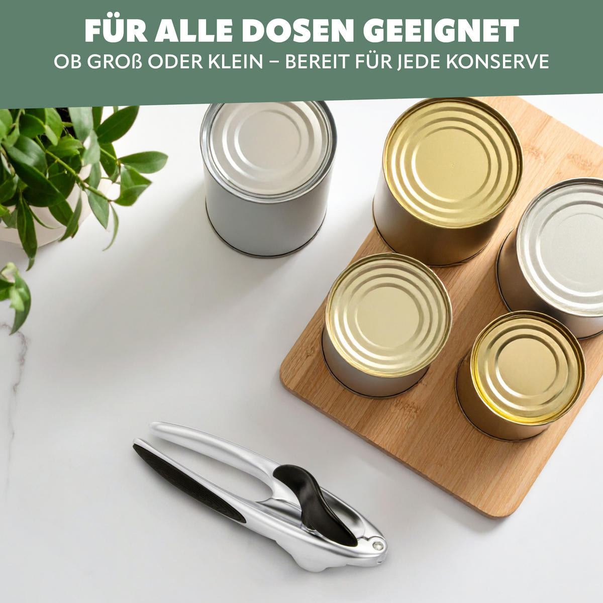 DOSENÖFFNER, silber - Zinkfarben, Metall (16cm) - bremermann