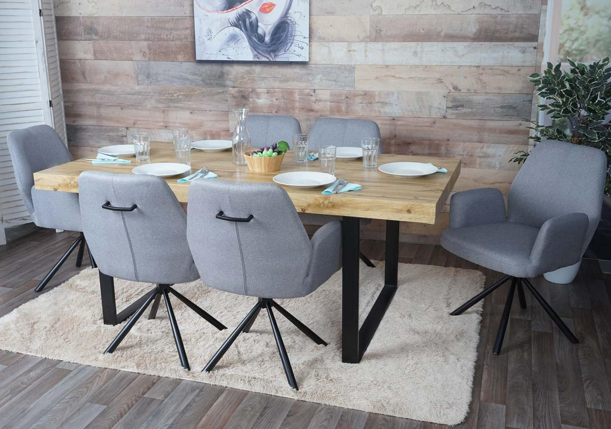 ESSZIMMERSTUHL Hellgrau 6er-Set - Hellgrau, Textil (60/86/66cm) - MCW