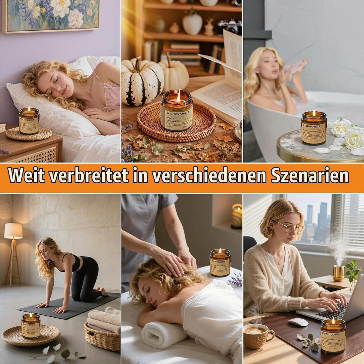 DUFTKERZEN 6er Set Sojawachs mit ätherischen Ölen - Multicolor, Paraffin (1cm)