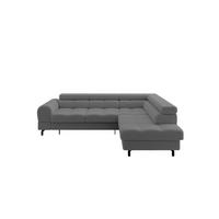 ROHOVÁ SEDAČKA s funkcí spaní otomana vpravo LUMA-L 272x203x70 šedá buklé - šedá/černá, kompozitní dřevo/textil (203/272cm) - ALTDECOR
