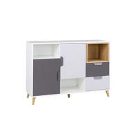 KINDERKOMMODE JUSTIN 07 120 cm breit in Weiß / Graphit / Grau / Eiche - Eichefarben/Graphitfarben, Holzwerkstoff (120/84/40cm) - Deine Möbel 24