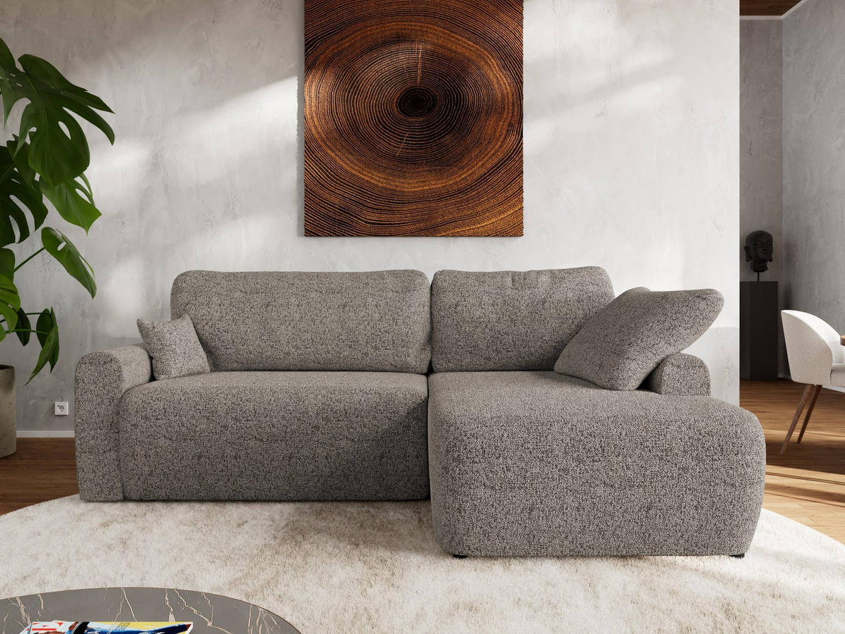 ECKSCHLAFSOFA CUBO L Beige Struktur - rechts - Beige/Schwarz, Kunststoff/Textil (187/273cm) - MKS
