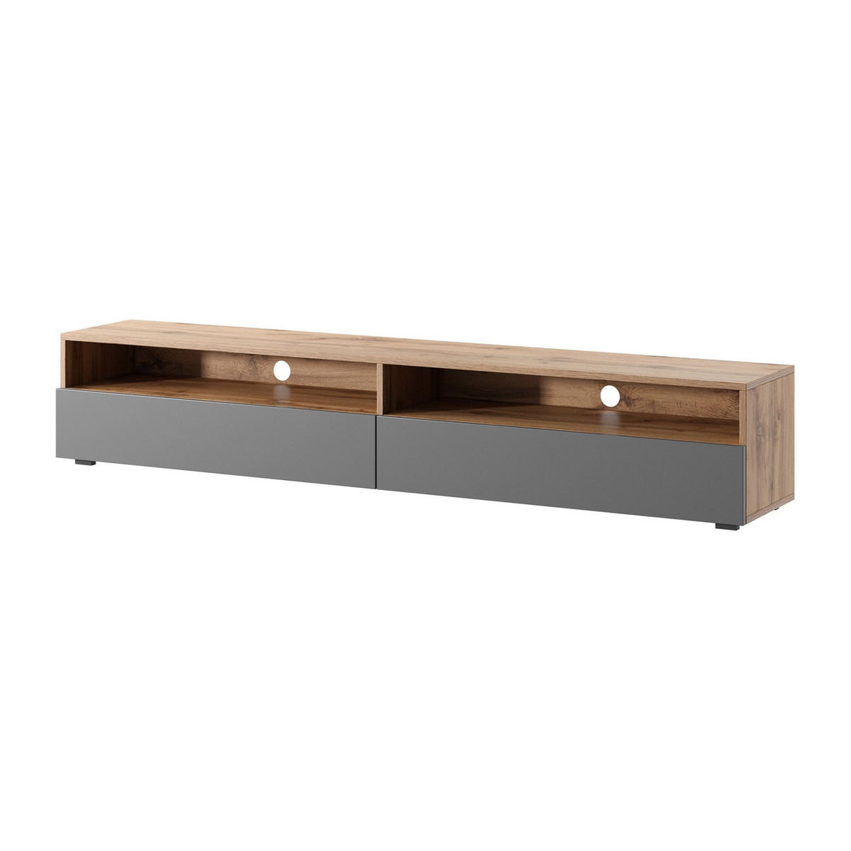 TV-LOWBOARD Rednaw Eiche/Grau Hochglanz 180 cm - Eiche Wotan/Grau, Holzwerkstoff (180/30/31cm) - Selsey