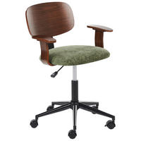 SCHREIBTISCHSTUHL Stoff Grün Gunnison - Braun, Textil (63/74/63cm) - Beliani