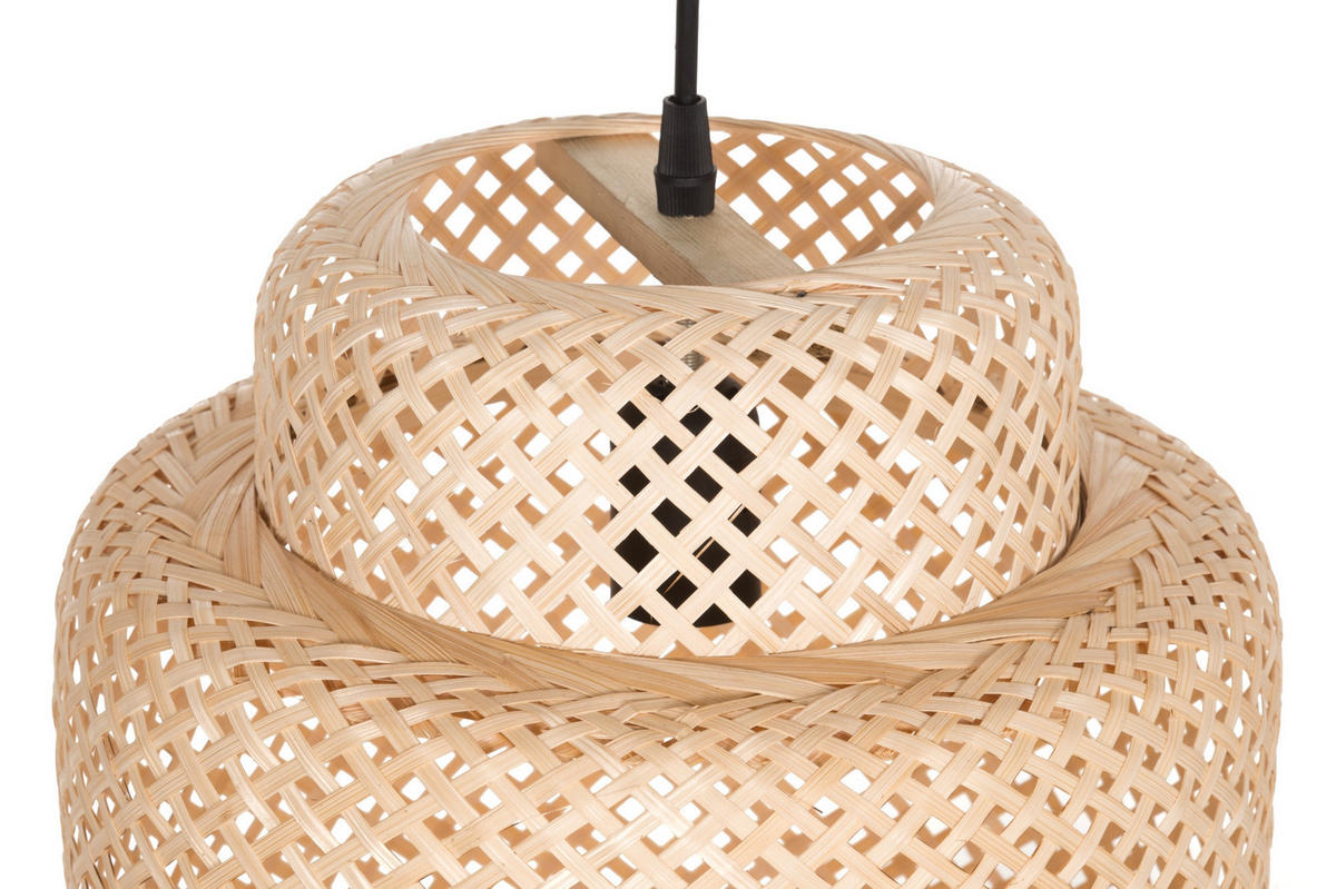 DECKENLEUCHTE Bambusgeflecht Ø 30 cm - Beige, Naturmaterialen (30/30/135cm)