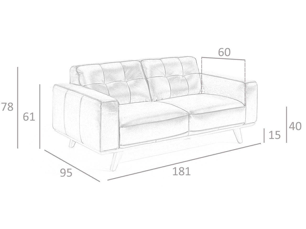 CHESTERFIELD-SOFA Chester 2-Sitzer Sofa aus schwarzem Leder 181/95/78 cm - Schwarz, Leder (181/78/95cm) - ANGEL CERDA