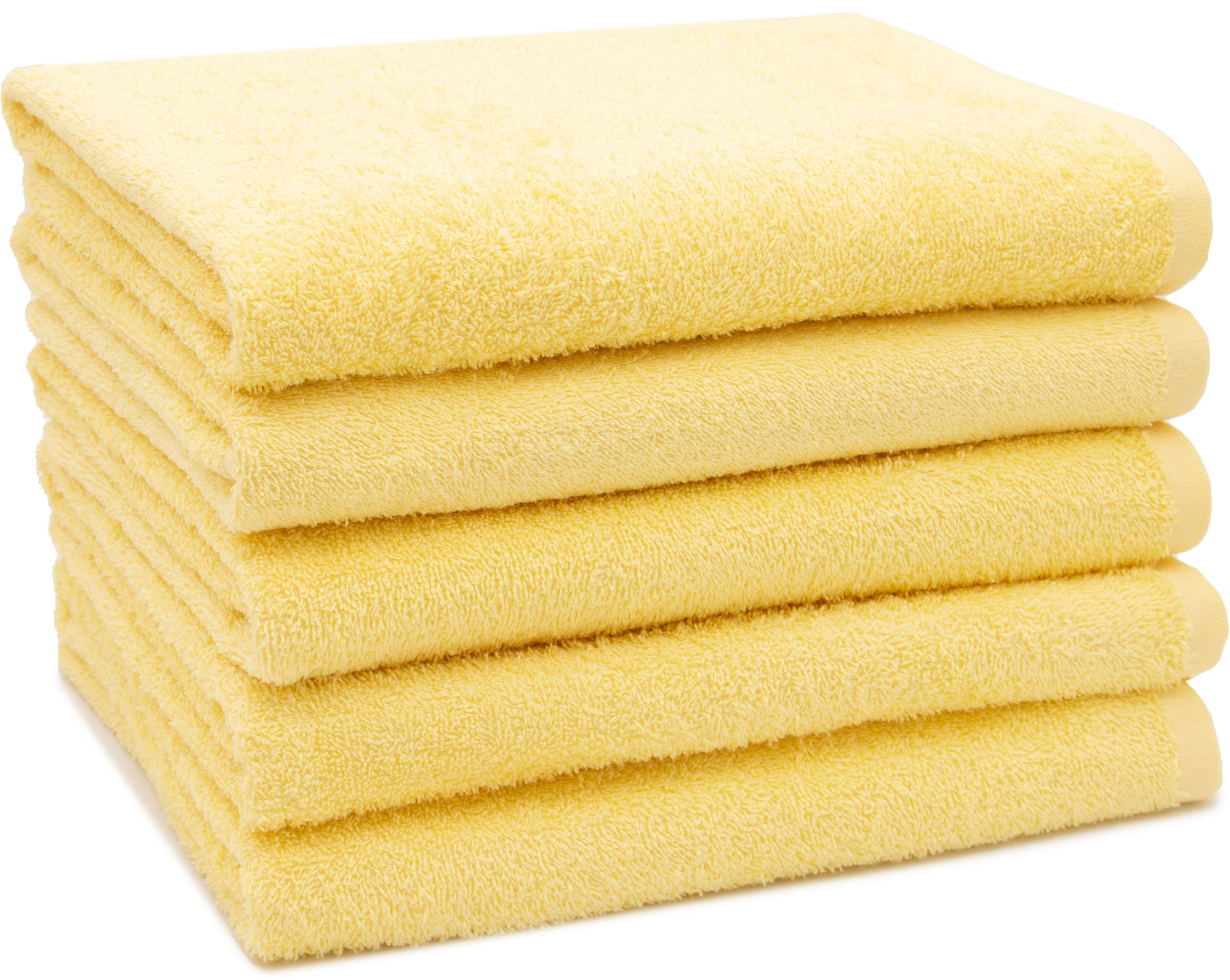 DUSCHTÜCHER, 5er-Set, 70x140 cm, 80% Baumwolle, 20% Polyester, Gelb - Gelb, Naturmaterialien (70/140cm) - Zollner