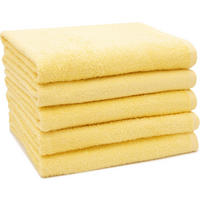 DUSCHTÜCHER, 5er-Set, 70x140 cm, 80% Baumwolle, 20% Polyester, Gelb - Gelb, Naturmaterialien (70/140cm) - Zollner