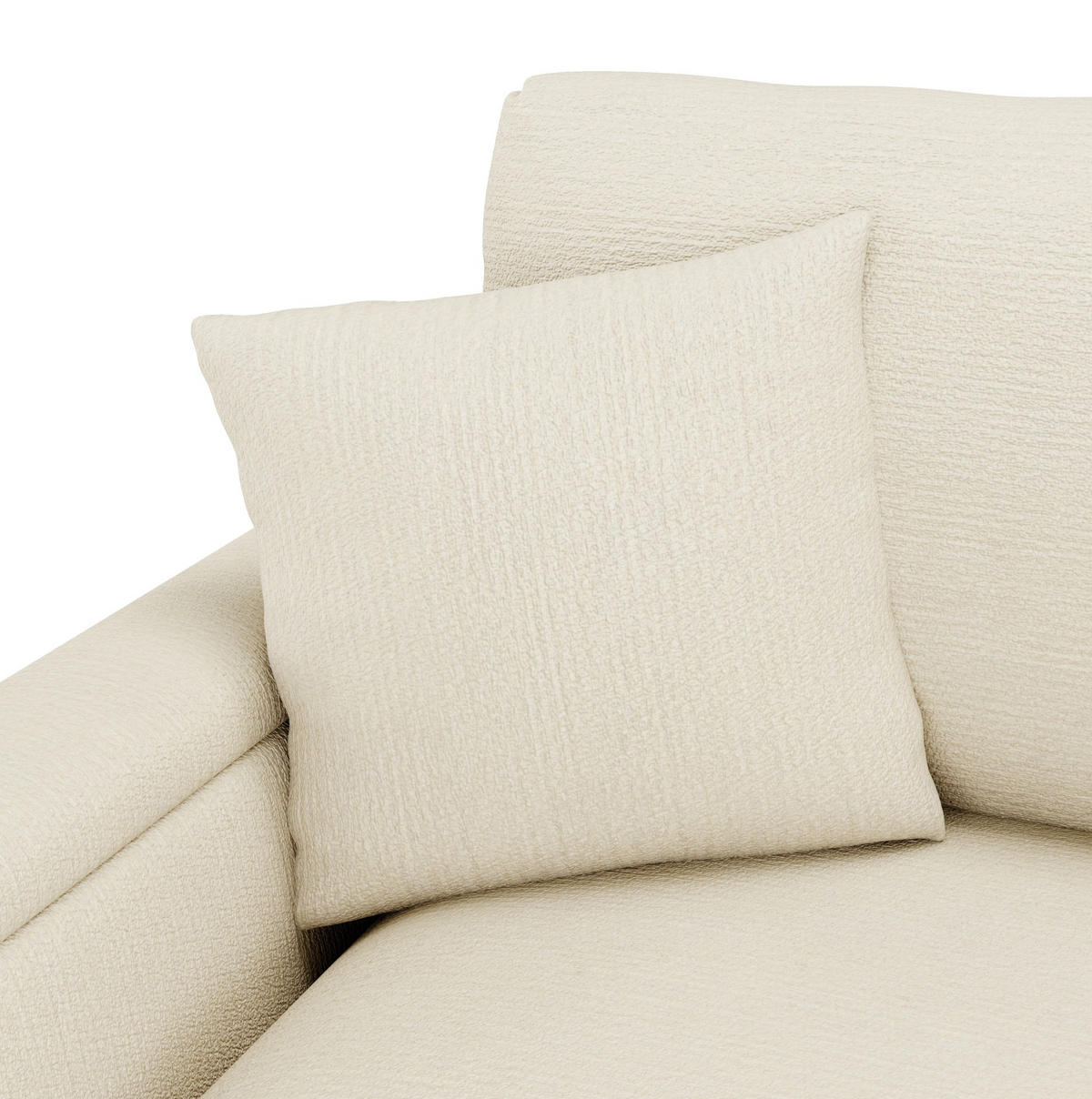 SOFA 3-Sitzer mit Klapptisch USB und Stauraum Chenille Beige - Beige, Kunststoff (242/88/80cm) - Meubliv