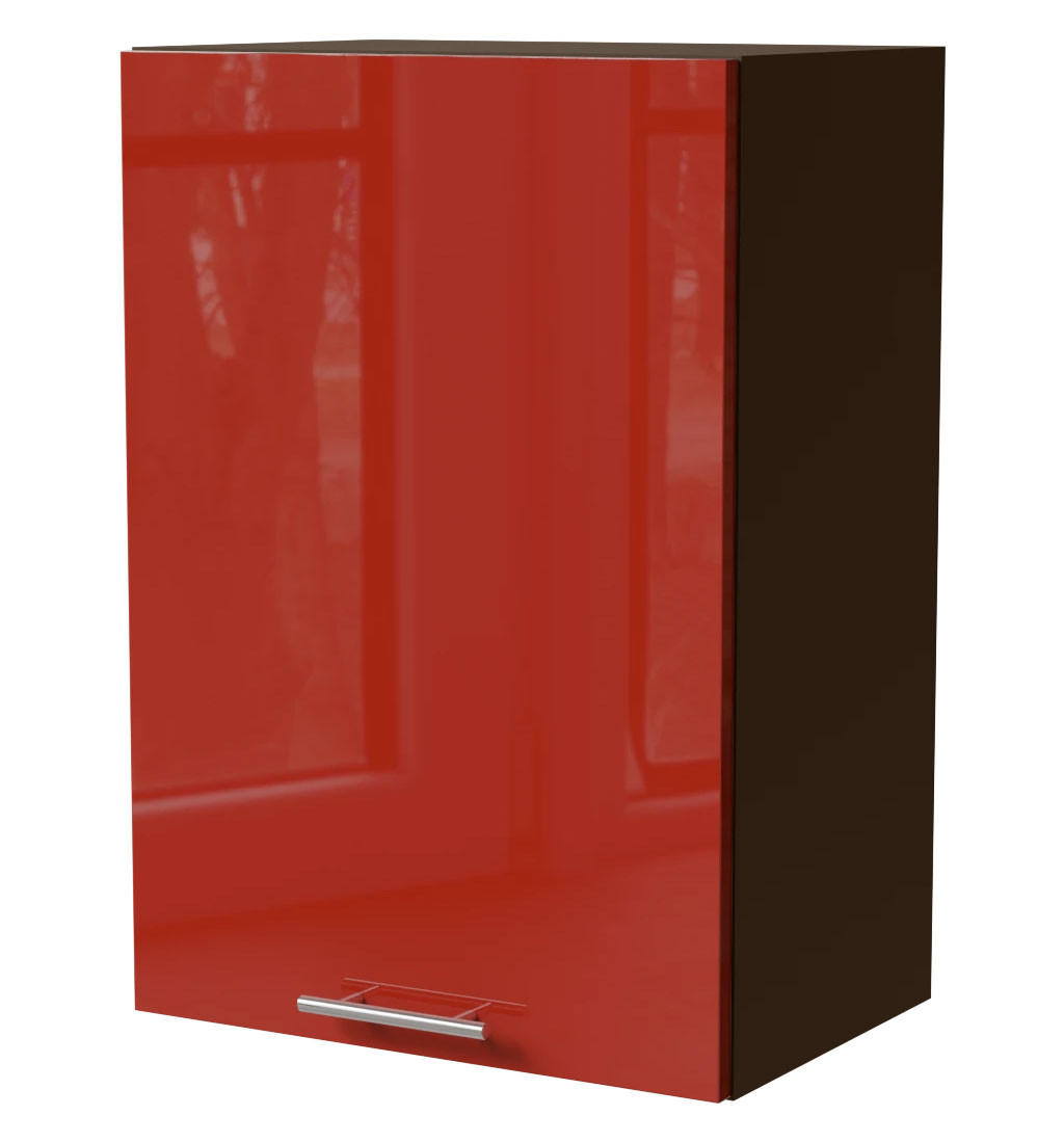 HÄNGESCHRANK Brerra W2/50 Lava / RAL 3002 karminrot Hochglanz 50 / 32,5 / 72cm - Dunkelgrau/Rot, Holz/Holzwerkstoff (50/72/32.5cm) - Feldmann-Wohnen