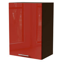 HÄNGESCHRANK Brerra W2/50 Lava / RAL 3002 karminrot Hochglanz 50 / 32,5 / 72cm - Dunkelgrau/Rot, Holz/Holzwerkstoff (50/72/32.5cm) - Feldmann-Wohnen