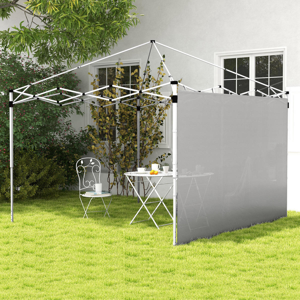 SEITENWÄNDE DE-12619 295/195 cm 2er-Set für 3x3/3x6 m Grau - Grau, Textil (1/195/295cm) - ComfortXL