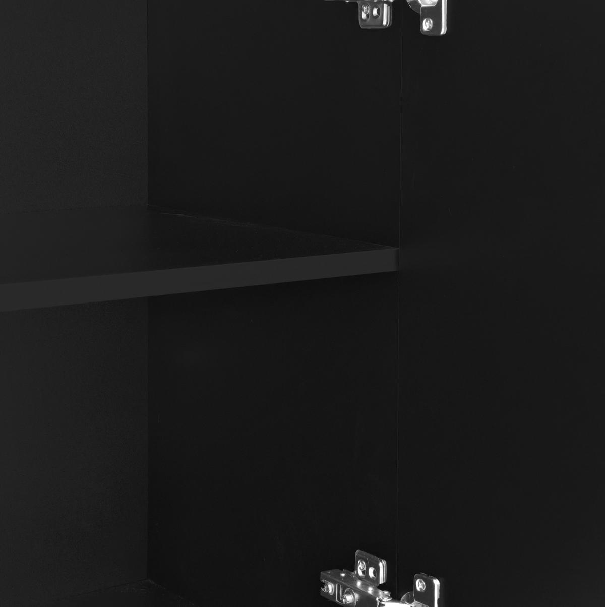 KOMMODE aus MDF 120x37,5x80,8cm in Schwarz mit 4 Türen - Schwarz, Holzwerkstoff (120/80.8/37.5cm) - Modfu