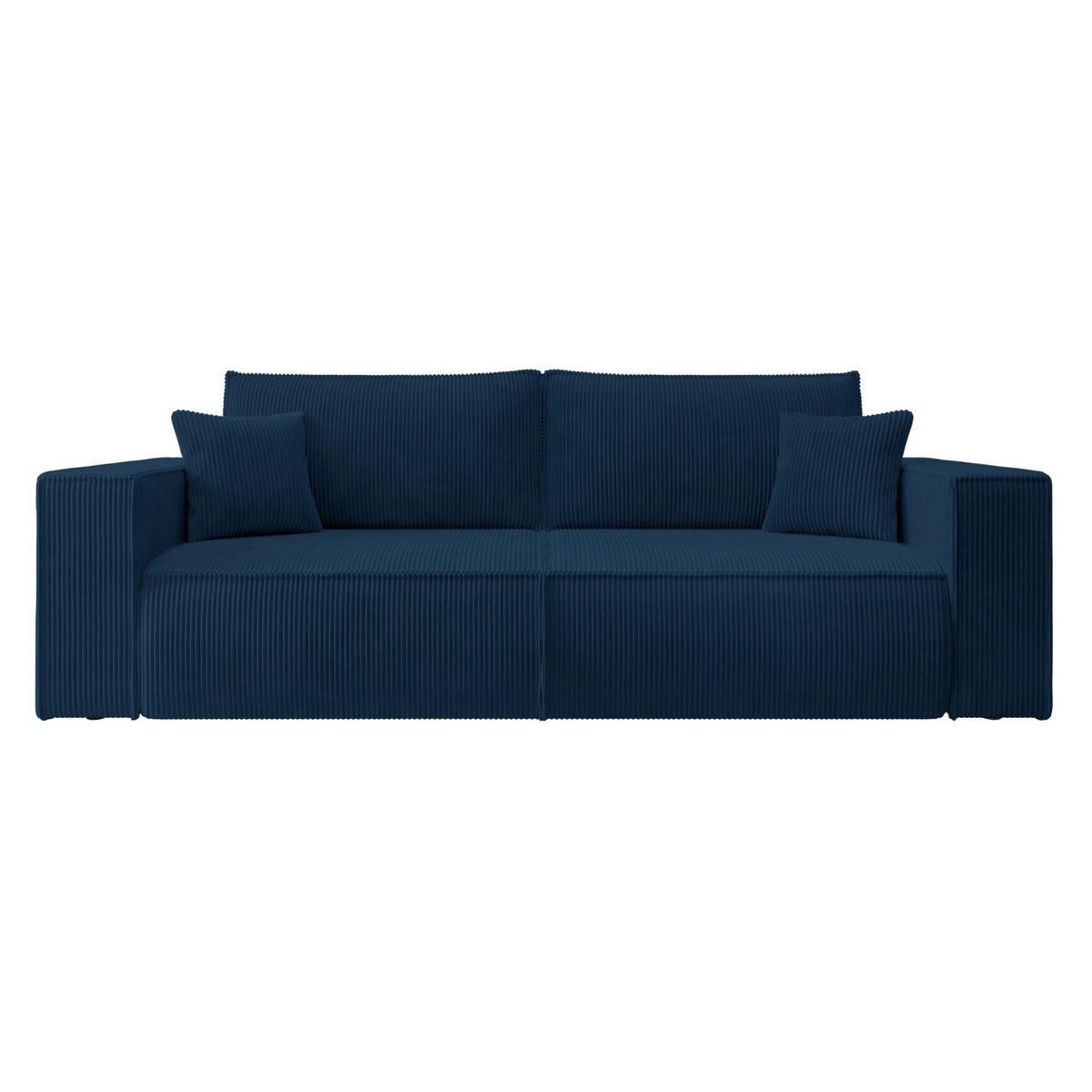 SCHLAFSOFA Farese Dunkelblau Cordbezug - Schwarz/Dunkelblau, Kunststoff/Textil (257/85/102cm) - Selsey