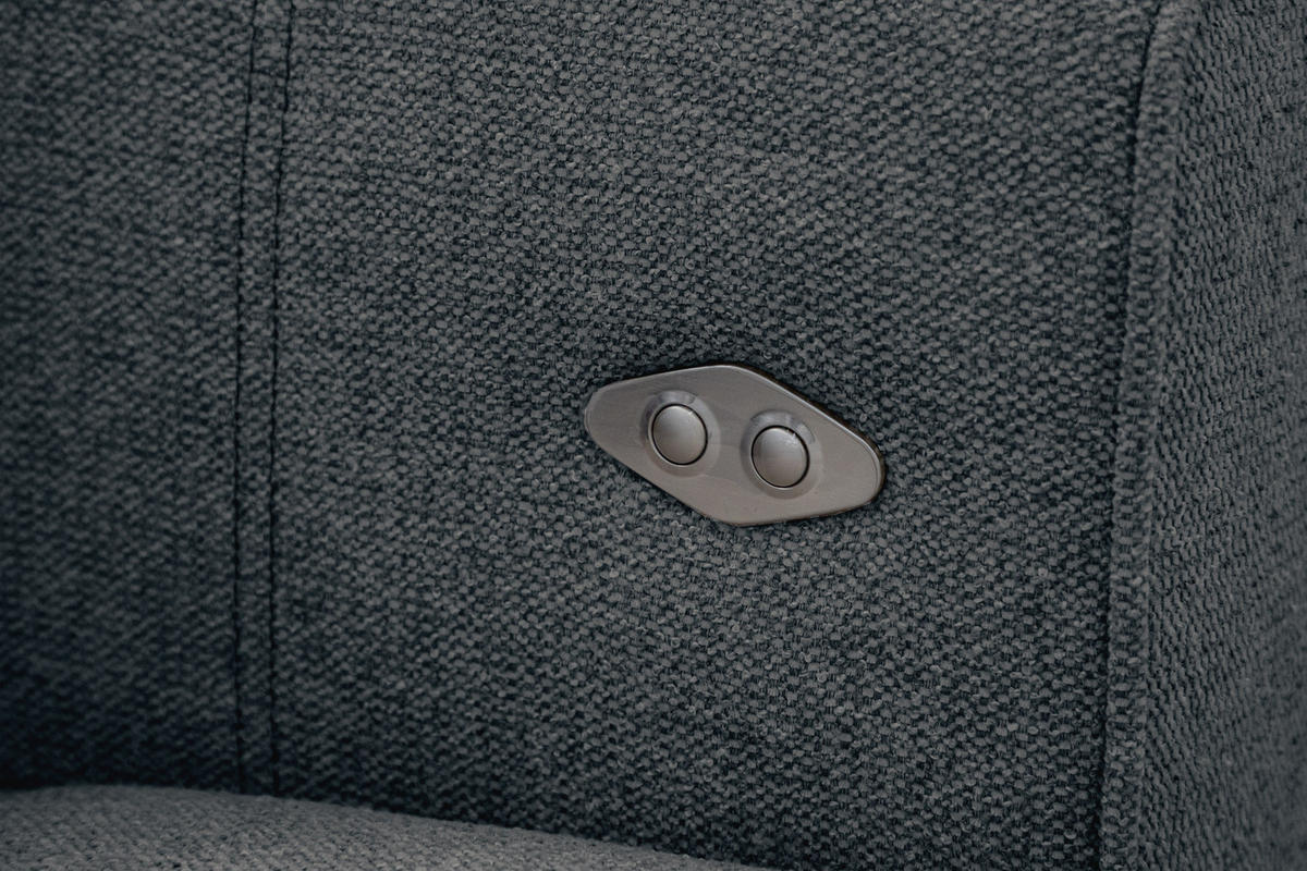 SOFA QUARTZ 3-Sitzer mit Ausziehsitz, dunkelgrau - Dunkelgrau, Holzwerkstoff/Textil (202/80/102cm) - Courtois Laville