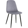 STUHL Samt Grau - Schwarz/Grau, Textil/Metall (44/88/54cm) - CLP