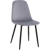 STUHL Samt Grau - Schwarz/Grau, Textil/Metall (44/88/54cm) - CLP