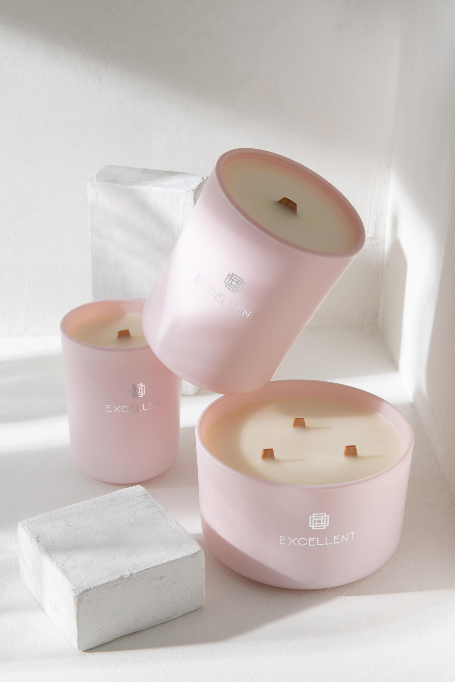 DUFTARTIKEL EXCELLENT - Glas - Rosa - L - 40 Std. - Pink, Glas (13/8cm) - J-Line