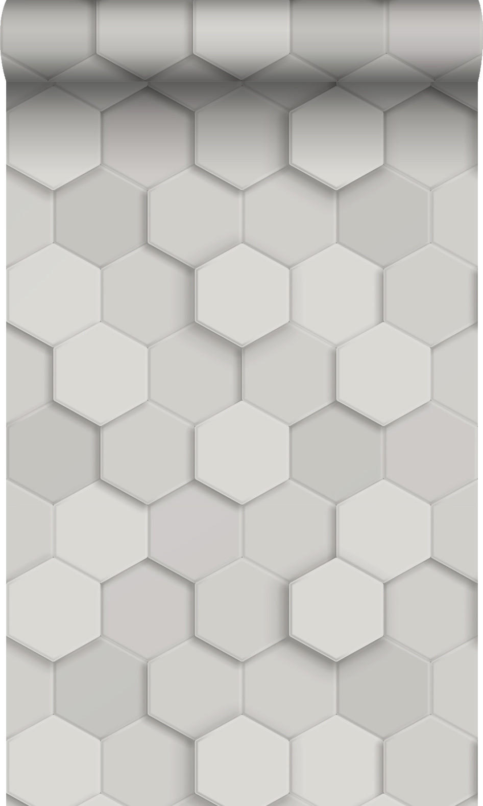 TAPETE 3D Wabenmuster 53 cm x 10.05 m - Grau, Papier (53/1000cm) - Origin Wallcoverings