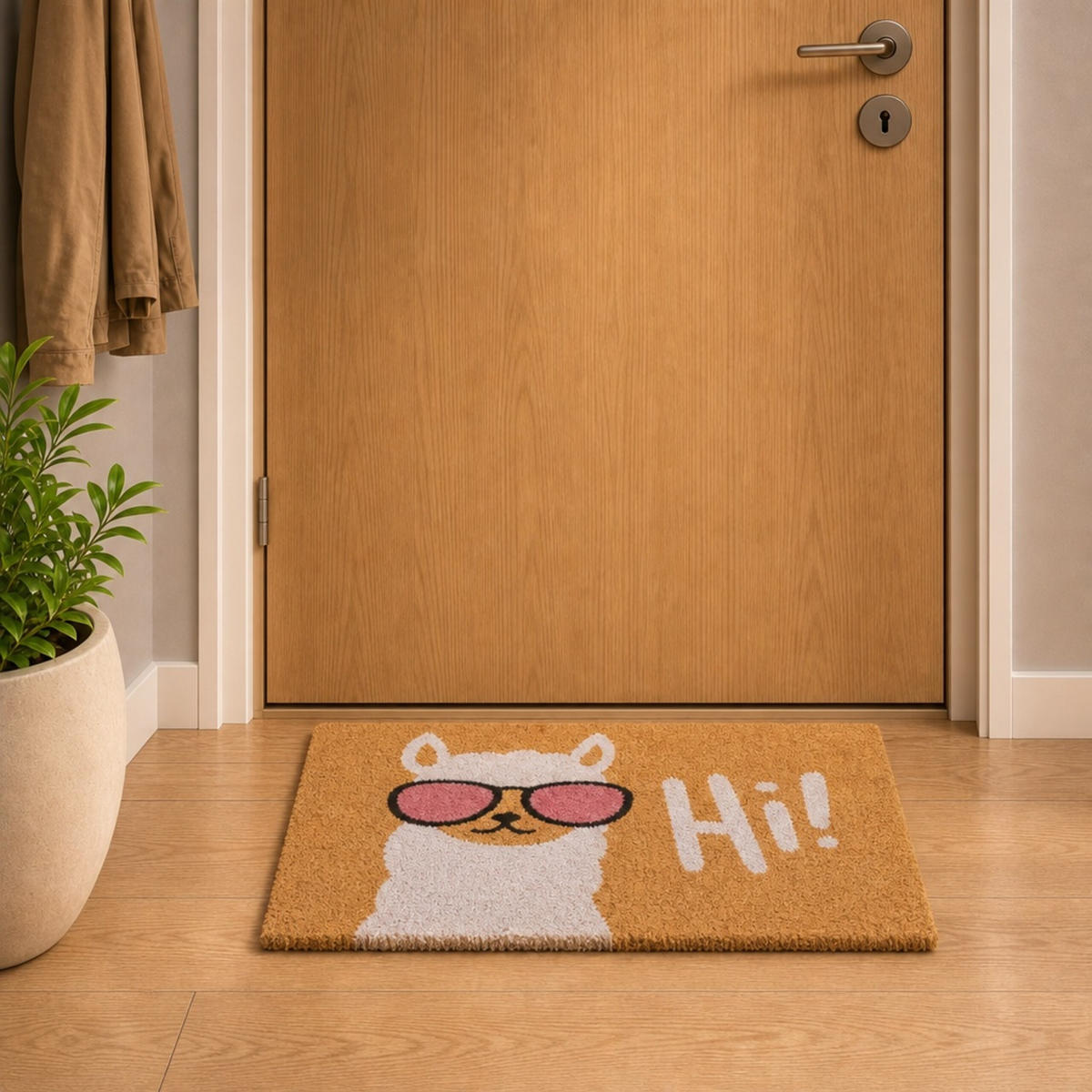 FUSSMATTE Mehrfarbig Kokos Lama 60x40 cm - Multicolor, Kunststoff/Textil (60/40cm) - Relaxdays