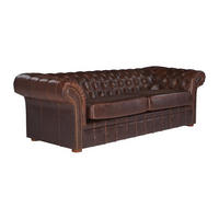 CHESTERFIELD Ledersofa 3-Sitzer - Vintage Leder - Braun - CLOTAIRE - Braun, Leder (232/73/90cm) - Vente-Unique