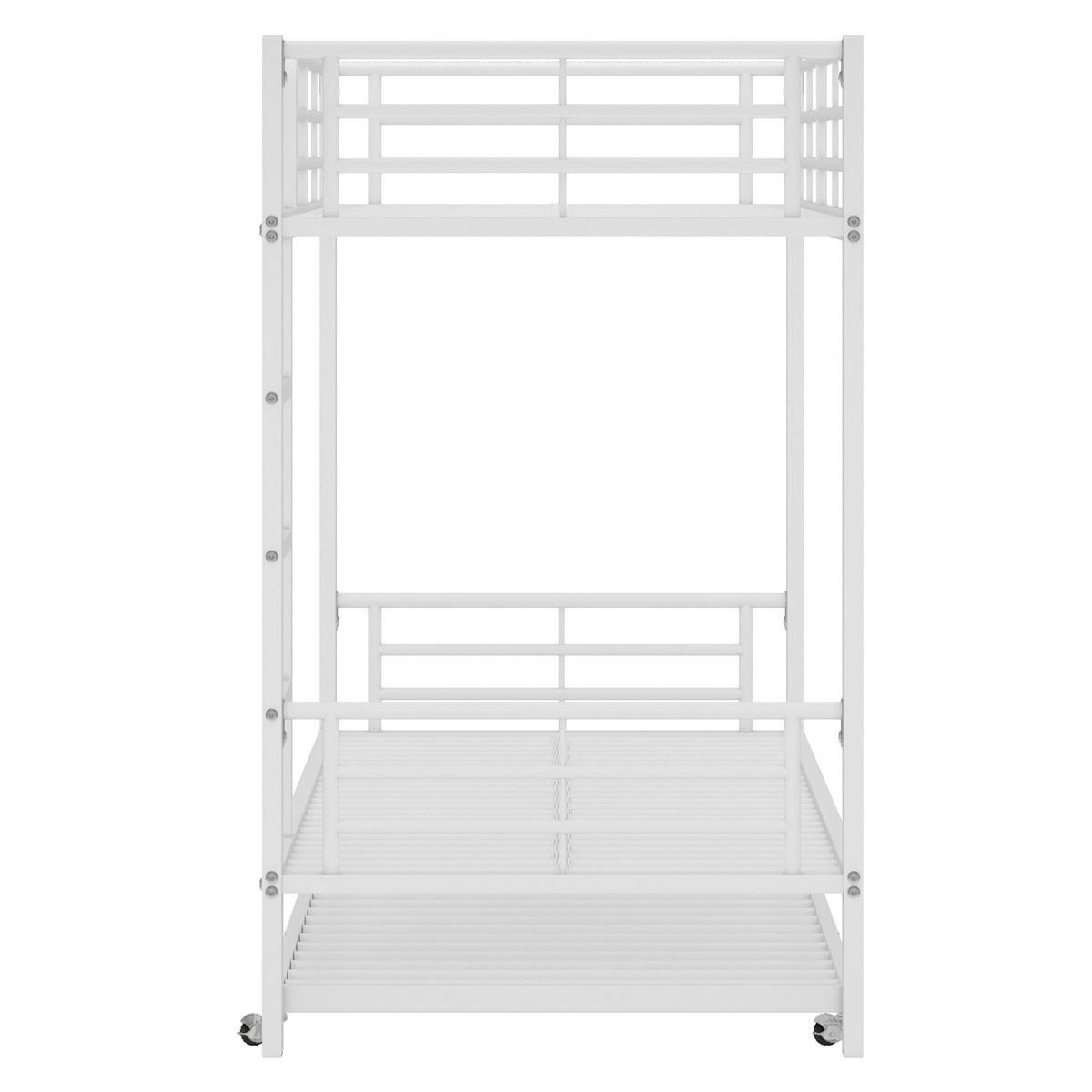 ETAGENBETT 90x200cm&90x190cm mit Ausziehbett in Weiß - Weiß, Metall (90/200cm) - KOMHTOM