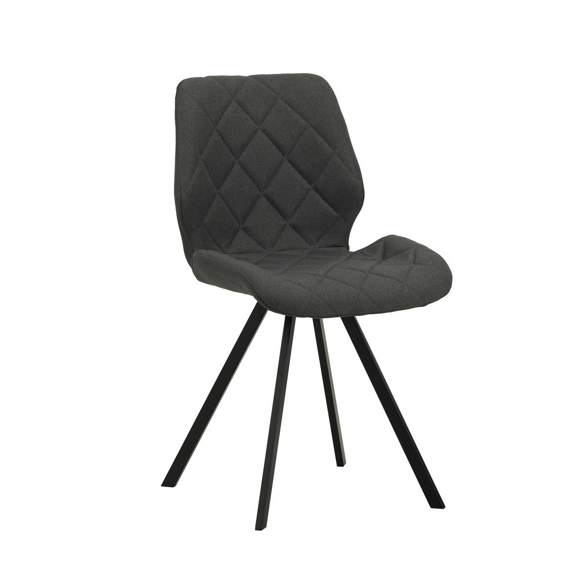 ESSZIMMERSTUHL DIAMOND 2er Set Stoffbezug Dunkelgrau - Dunkelgrau/Schwarz, Textil (45/82/52cm) - SVITA