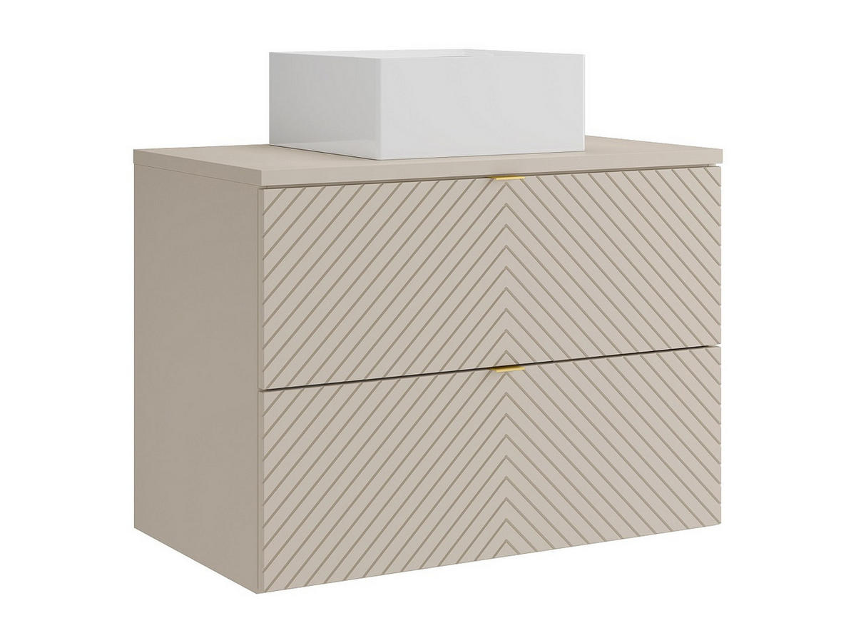 EINZELWASCHTISCH - 80 cm x 46.5 cm - Holz, Platte - Beige - DORIONI - Beige, Holz (80/61.6/46.5cm) - Vente-Unique