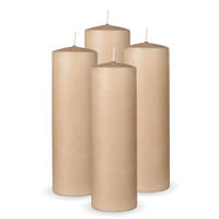 STUMPENKERZEN 4er Pack "Beige", Größe Ø7cm x Höhe: 20 cm - Beige, Naturmaterialien (7/20cm) - Bestlivings