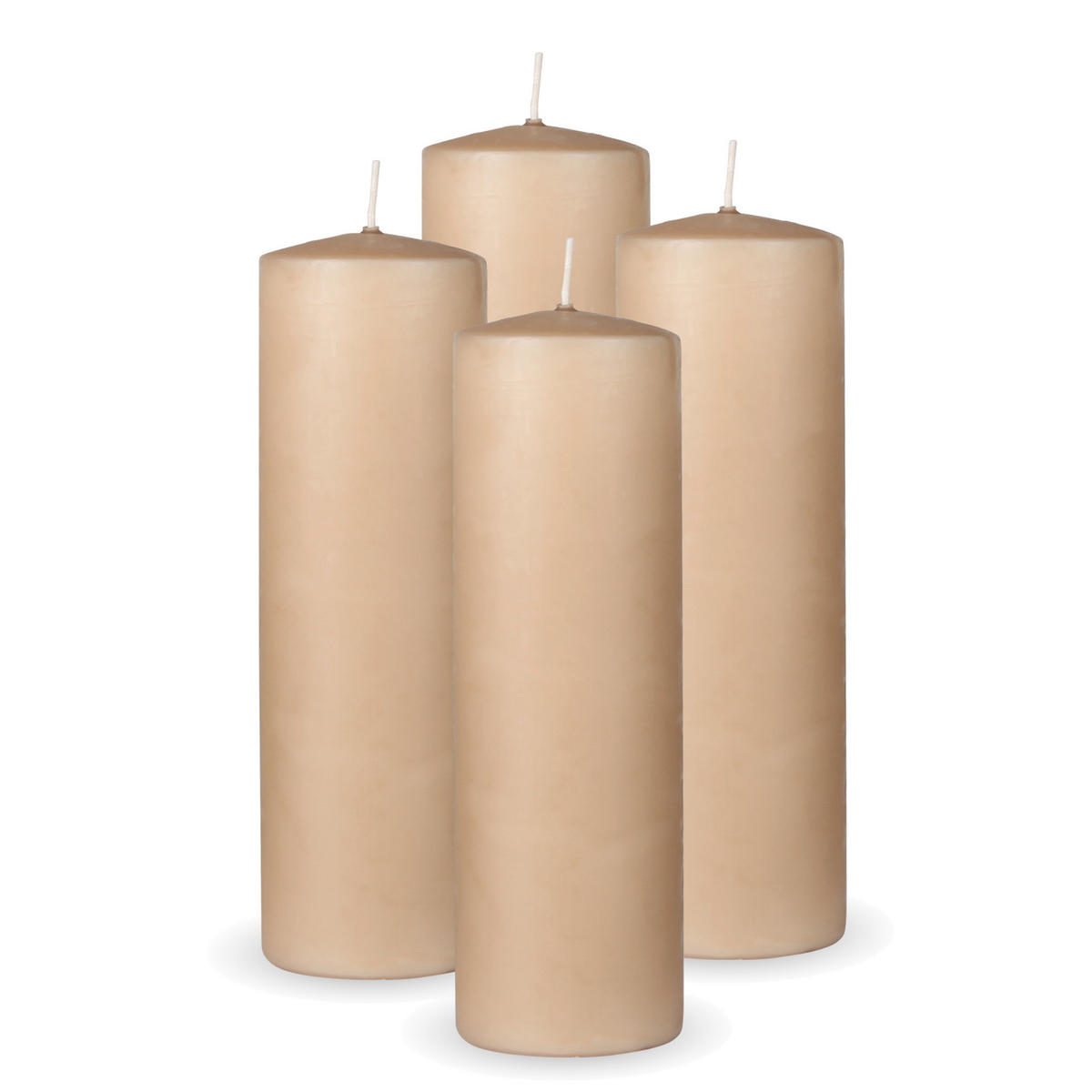 STUMPENKERZEN 4er Pack "Beige", Größe Ø7cm x Höhe: 20 cm - Beige, Naturmaterialien (7/20cm) - Bestlivings