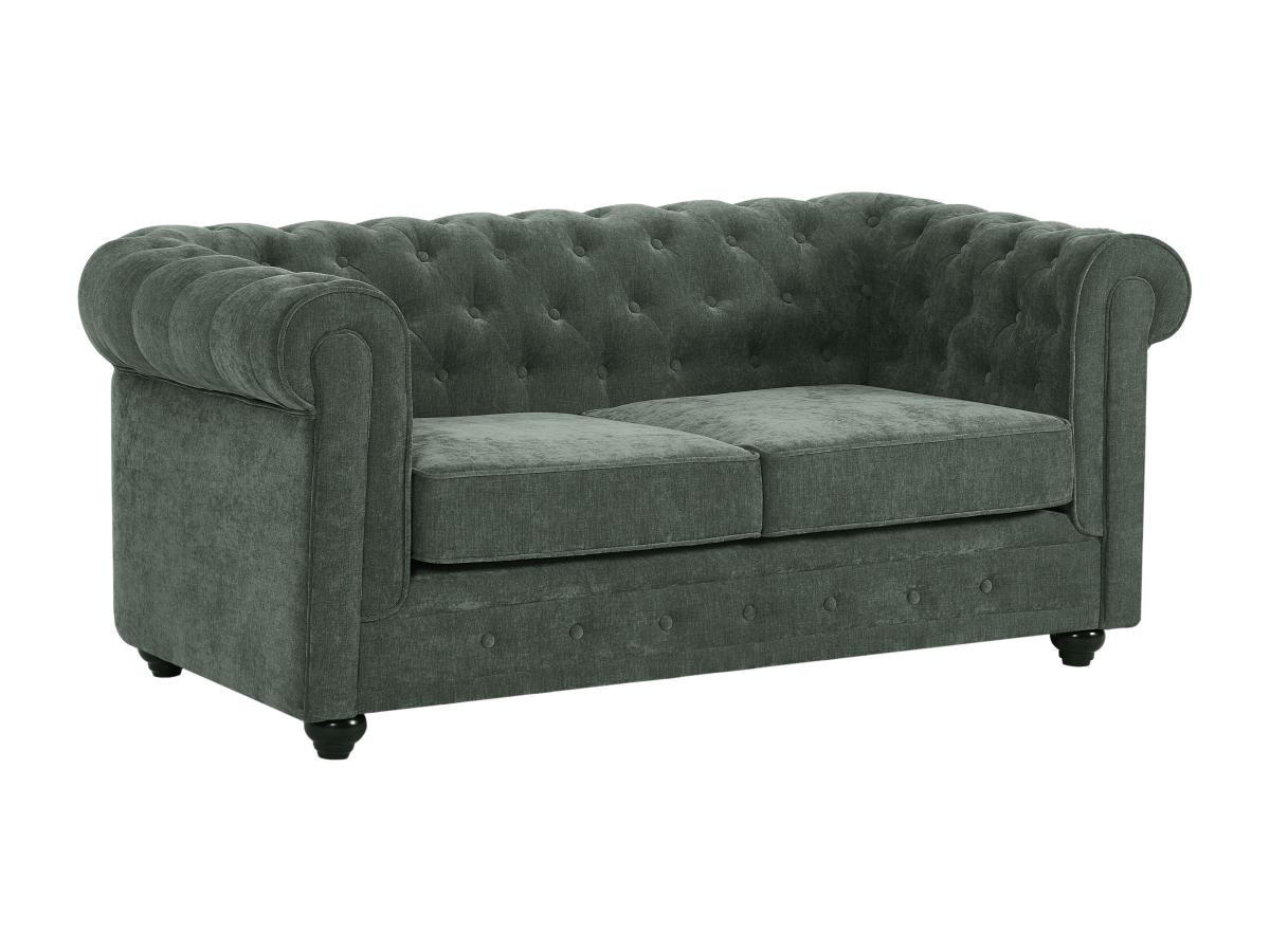 2-SITZER-SOFA - Stoff - Grün - CHESTERFIELD - Grün, Textil (88/72/168cm) - Vente-Unique