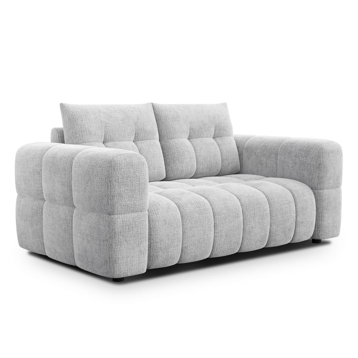 SOFA CLOUDI 2-Sitzer, hellgrau - Hellgrau/Schwarz, Holz/Textil (181/89/104cm) - Courtois Laville