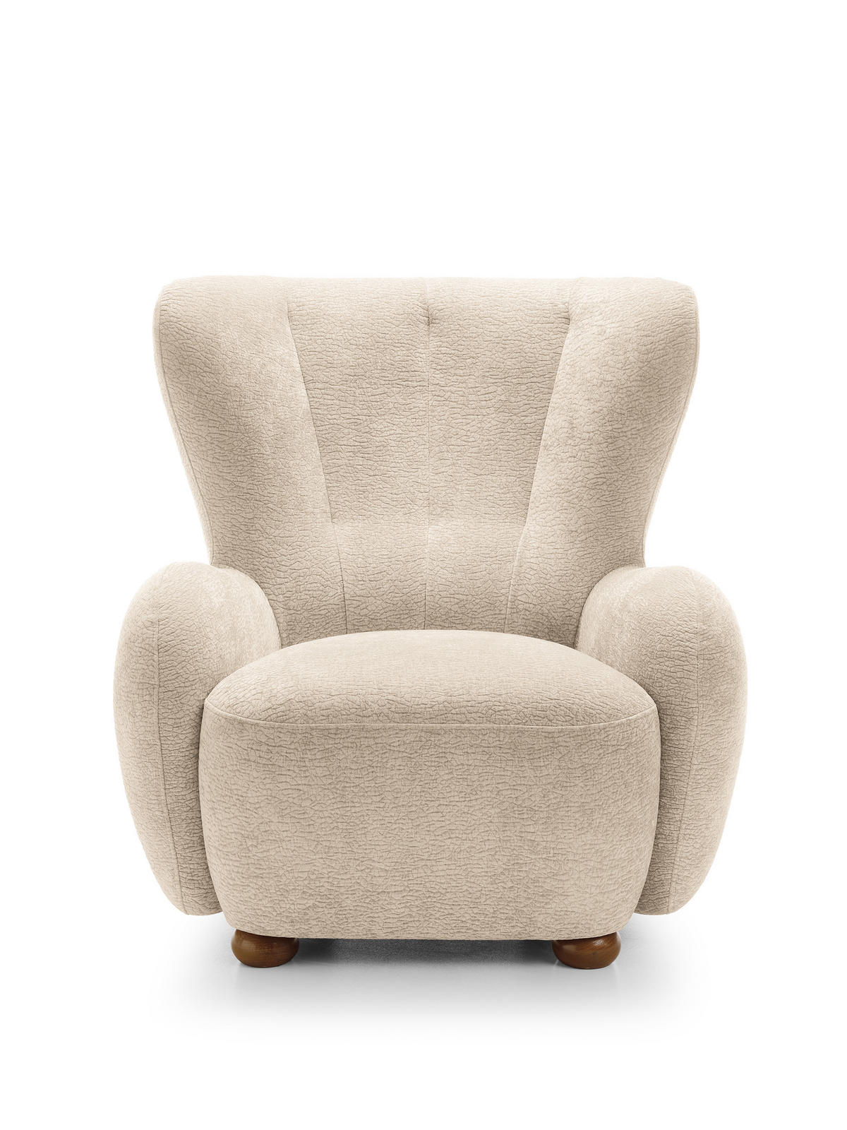 SESSEL MIST, Polstersessel Klassisch Loungesessel, Chenille-Stoff Beige - Beige, Holz/Holzwerkstoff (88/91/100cm) - MASSENO