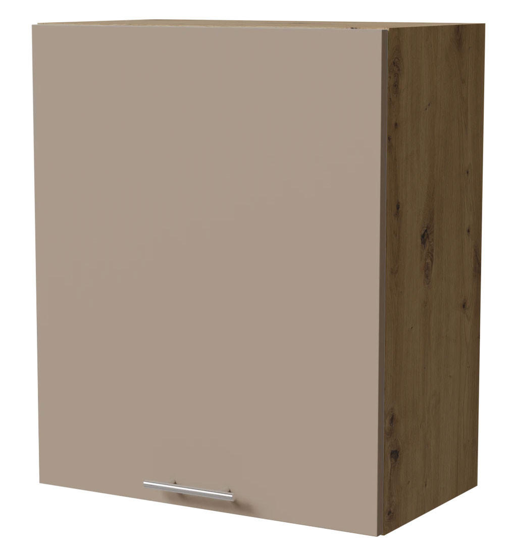 HÄNGESCHRANK Brerra W2/60 Eiche Artisan / RAL 1019 graubeige Matt 60 / 32,5 / 72cm - Graubraun/Eiche Artisan, Holz/Holzwerkstoff (60/72/32.5cm) - Feldmann-Wohnen
