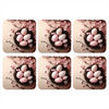 GLASUNTERSETZER 6er-Set Rosa - Blüten - Eier 10x10 cm - Hellrosa, Naturmaterialien (10/0.2cm) - MuchoWow