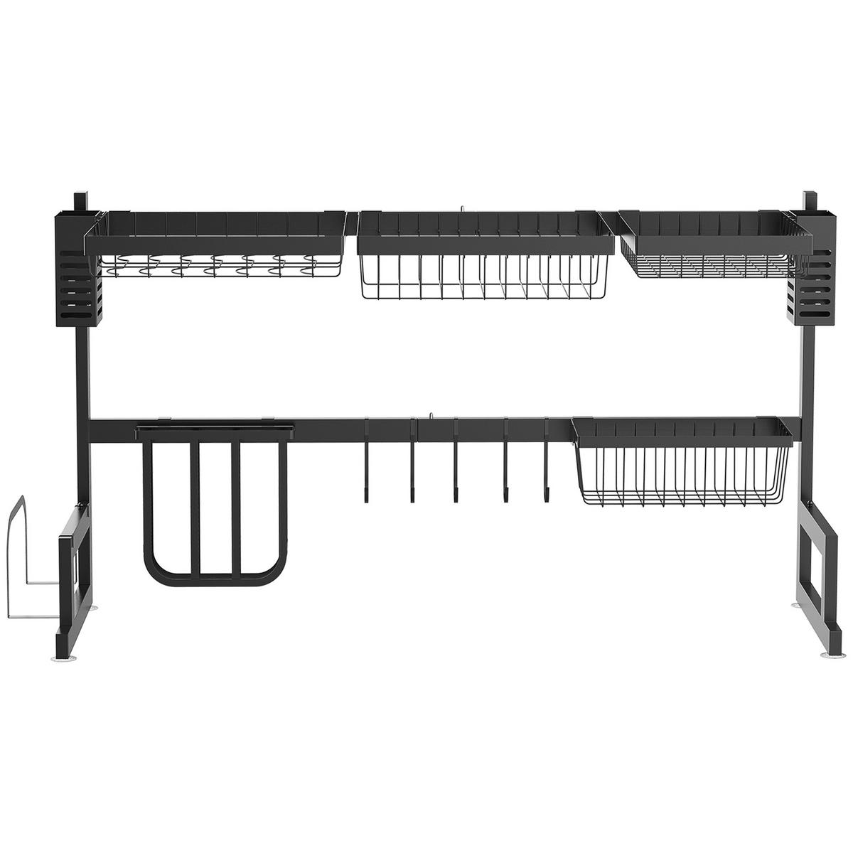 ABTROPFGESTELL DE-11037 2 Ebenen mit Messerhalter Schwarz - Schwarz, Metall (30/52.5/93cm) - ComfortXL