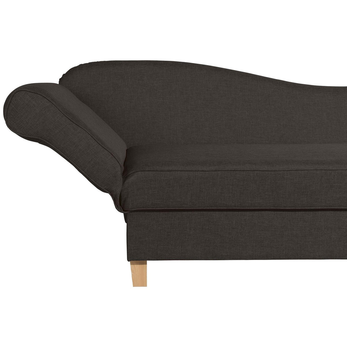 RECAMIERE mit Armteil links klappbar Katia Bezug Flachgewebe Buche natur / schoko - Dunkelbraun, Kunststoff (190/82/88cm) - 58aufmkessel