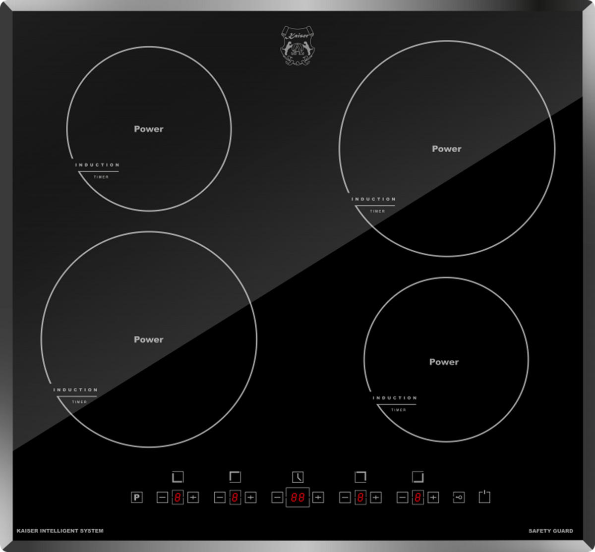 MULTIFUNKTIONS-ELEKTRO-BACKOFEN 60 cm EH 6347+KCT 6105 FI Induktionskochfeld 60 cm - Grau, Metall (59.4/59.4/57.5cm) - Kaiser Küchengeräte