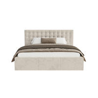 POLSTERBETT Lindos 140x200 cm, Beige - Beige, Textil (140/200cm) - Fedve