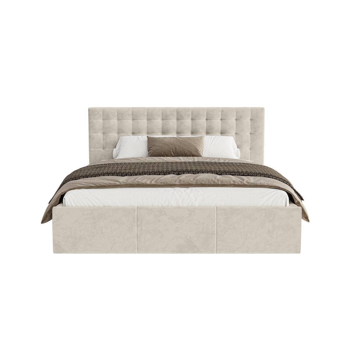 POLSTERBETT Lindos 140x200 cm, Beige - Beige, Textil (140/200cm) - Fedve