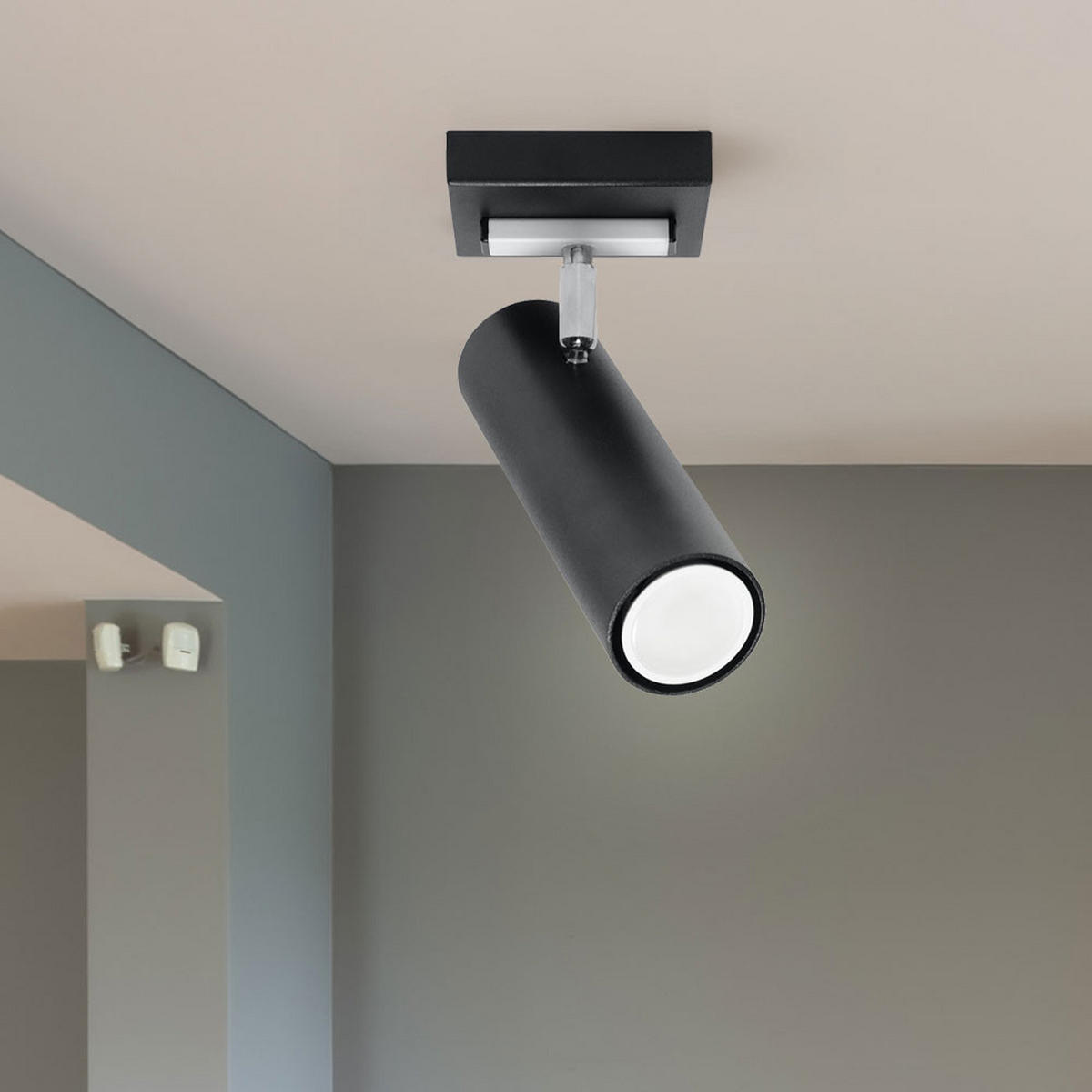 DECKENLEUCHTE Stahl Schwarz Spot - Schwarz, Metall (18/18/20cm)