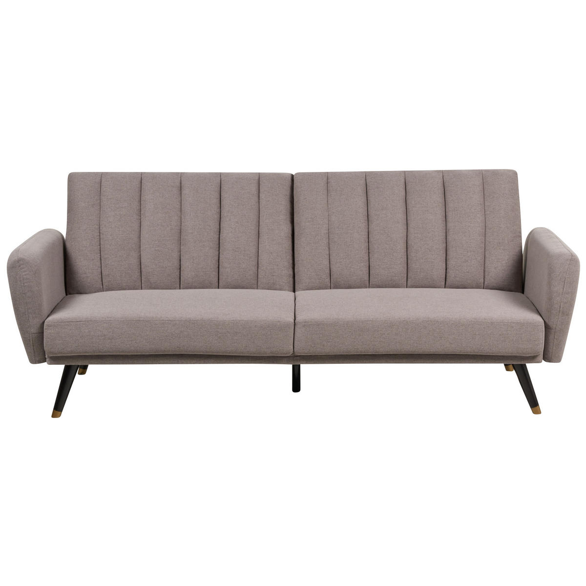 3-SITZER-SCHLAFSOFA Samtstoff hellbraun Vimmerby - Braun, Textil (212/90/80cm) - Beliani