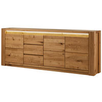 SIDEBOARD Wildeiche 223x40x85 braun geölt KENT #331 - Braun, Holz (223/85/40cm) - Massivmoebel24