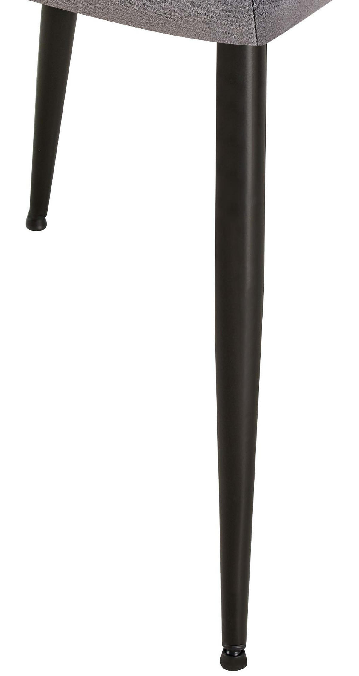 ARMLEHNENSTUHL 2er Set Samt grau - Schwarz/Grau, Textil/Metall (56.5/84/61cm) - CLP
