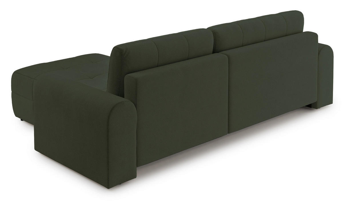 ECKSOFA Simolla Olivgrün rechts - Schwarz/Olivgrün, Kunststoff/Textil (180/268cm) - Selsey
