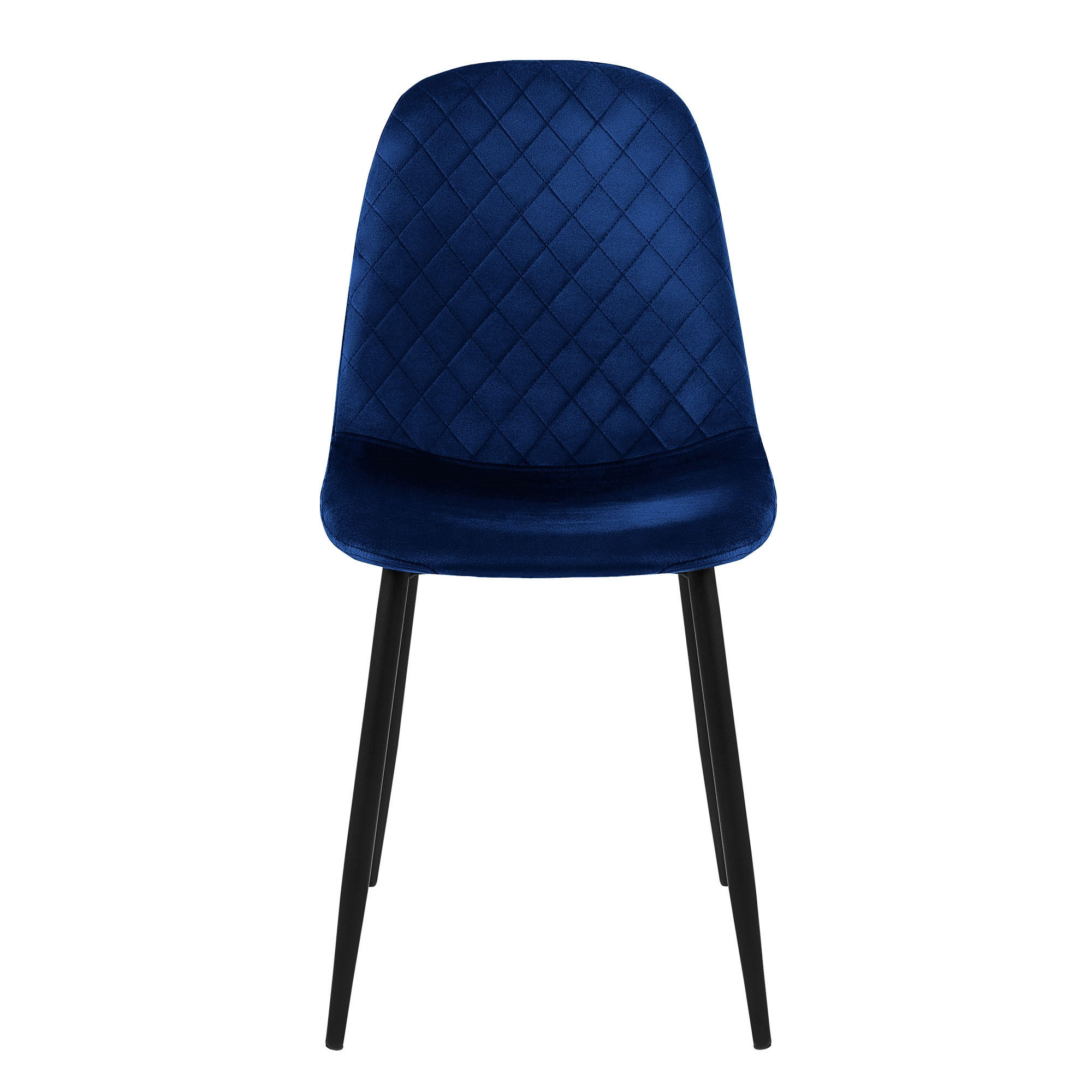 STUHL Samt Dunkelblau 4er Set - Dunkelblau, Metall (51/89/44cm) - ML-DESIGN