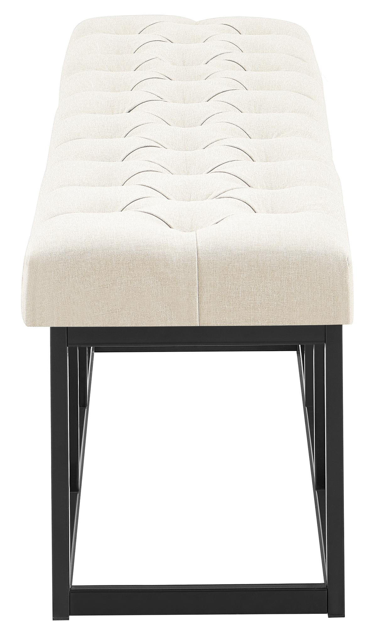 SITZBANK 150/38 cm Stoff Creme - Creme/Schwarz, Textil/Metall (150/46/38cm) - CLP