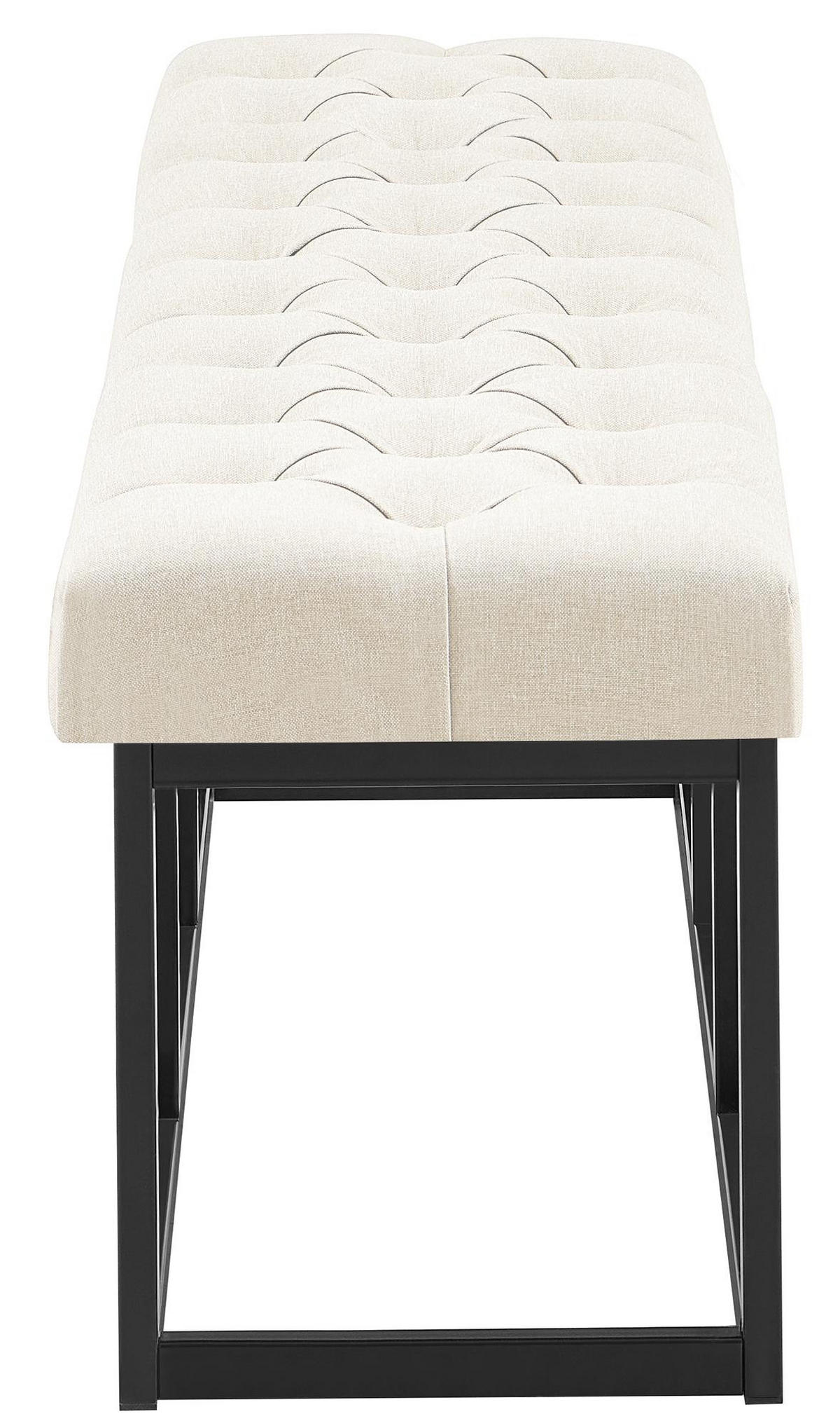 SITZBANK 150/38 cm Stoff Creme - Creme/Schwarz, Textil/Metall (150/46/38cm) - CLP